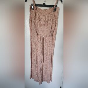 Women's Floral Gauze 2 Piece Set. Elastic Waist Wide Leg Pants, Crop Top